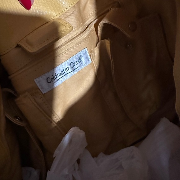Genuine Leather!! Coldwater Creek yellow Hobo Leather Shoulder Bag - Picture 11 of 16